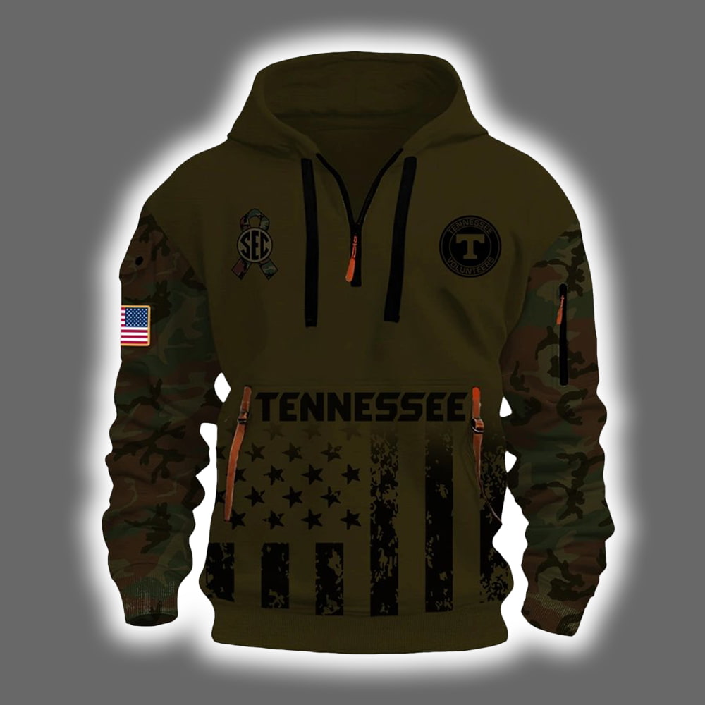 Volunteers x Military Appreciation 2025 Camo Quarter Zip Hoodie Volunteers x Military Appreciation 2025 Camo Quarter Zip Hoodie