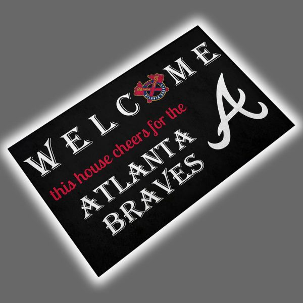 Welcome This House Cheers for The Braves Doormat 2