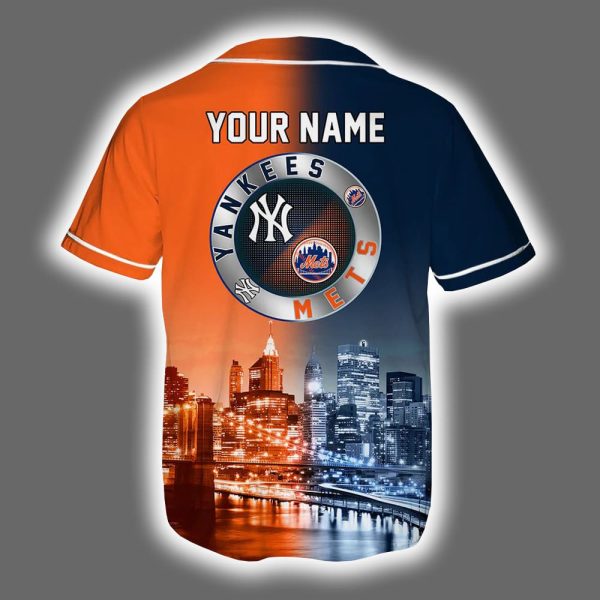 Yankees x Mets Skyline Personalized Jersey 3