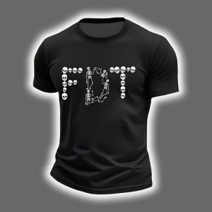 Skeleton FDT Halloween Printed Round Neck Shirt