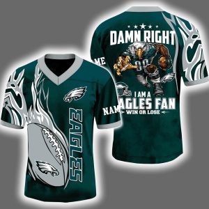 2025 Damn Right I'm A Eagles Fan Personalized Jersey