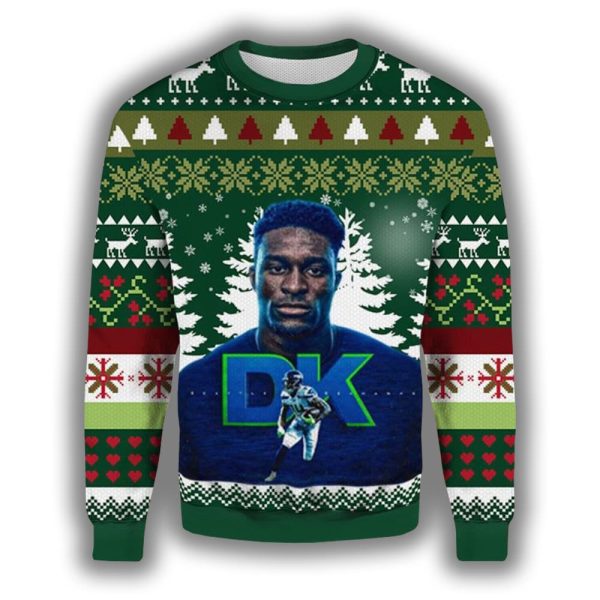 14 DK Metcalf Seahawks Ugly Christmas Sweater 2