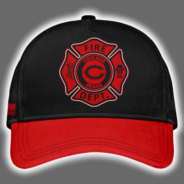 2025 Bears Firefighter Appreciation Night Game Hoodie Joggers Cap 3