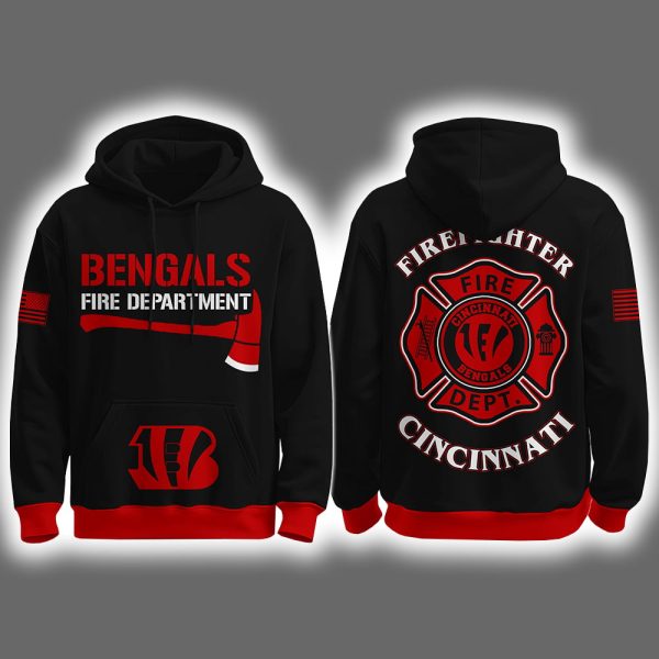 2025 Bengals Firefighter Appreciation Night Game Hoodie Joggers Cap