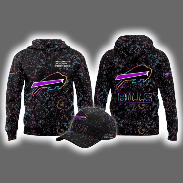 2025 Bills Crucial Catch Intercept Cancer Hoodie Cap
