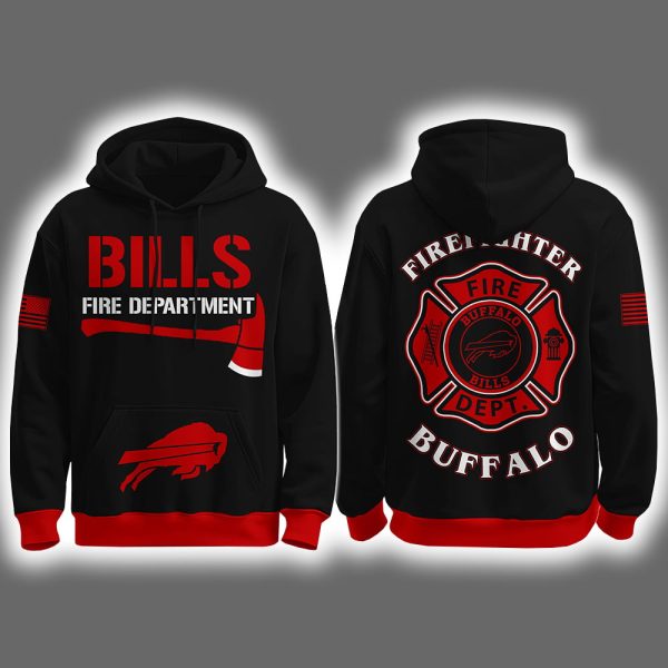 2025 Bills Firefighter Appreciation Night Game Hoodie Joggers Cap