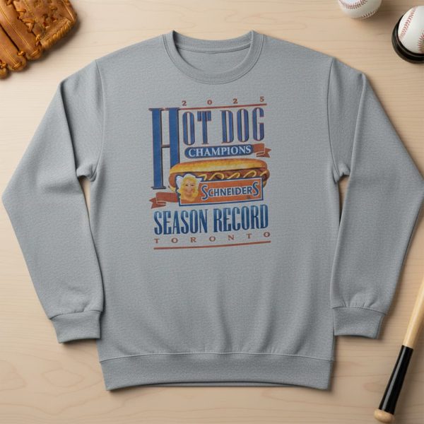 2025 Blue Jays Loonie Dog Hot Dog Champions Season Records Shirt Giveaway 2