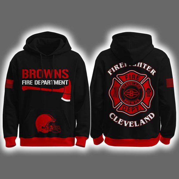 2025 Browns Firefighter Appreciation Night Game Hoodie Joggers Cap