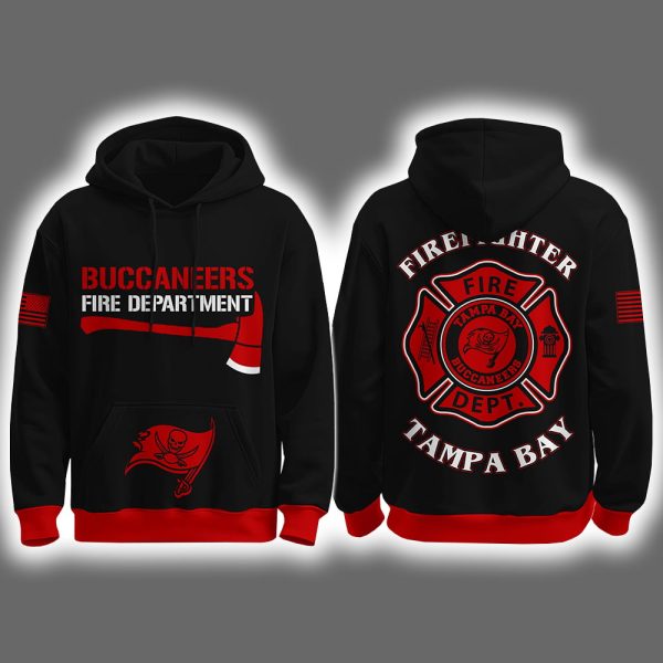 2025 Buccaneers Firefighter Appreciation Night Game Hoodie Joggers Cap 1
