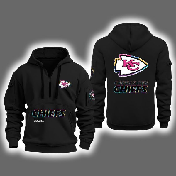 2025 Chiefs Crucial Catch Intercept Cancer Quarter Zip Hoodie
