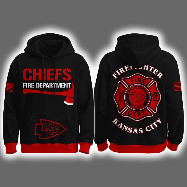 2025 Chiefs Firefighter Appreciation Night Game Hoodie Joggers Cap