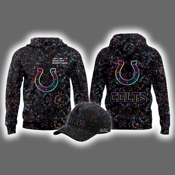 2025 Colts Crucial Catch Intercept Cancer Hoodie Cap