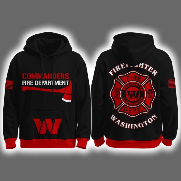 2025 Commanders Firefighter Appreciation Night Game Hoodie Joggers Cap