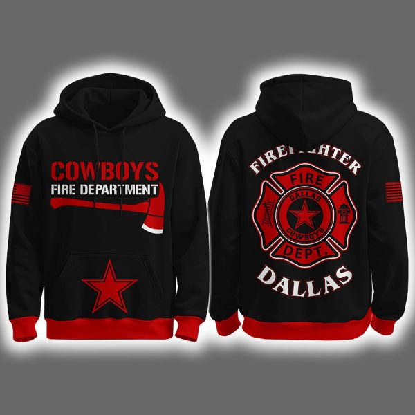 2025 Cowboys Firefighter Appreciation Night Game Hoodie Joggers Cap