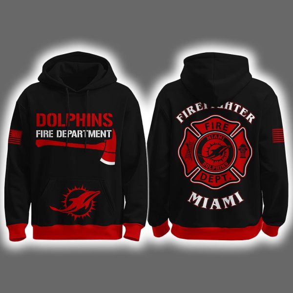 2025 Dolphins Firefighter Appreciation Night Game Hoodie Joggers Cap
