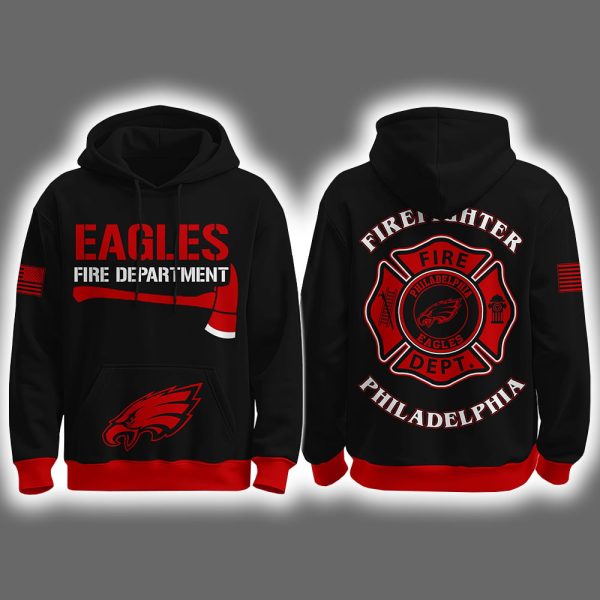 2025 Eagles Firefighter Appreciation Night Game Hoodie Joggers Cap