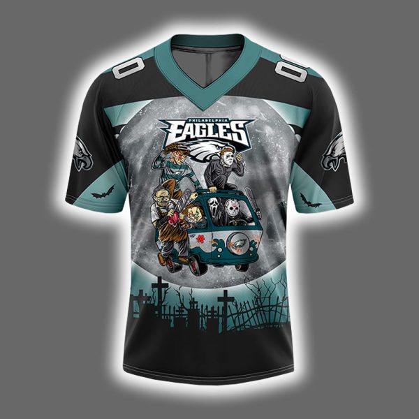 2025 Eagles x Happy Halloween Personalized Football Jersey 2