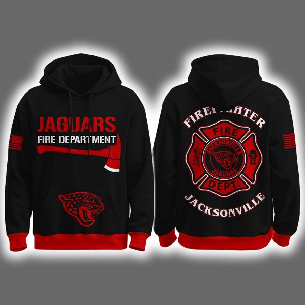 2025 Jaguars Firefighter Appreciation Night Game Hoodie Joggers Cap