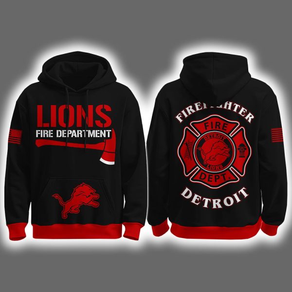 2025 Lions Firefighter Appreciation Night Game Hoodie Joggers Cap