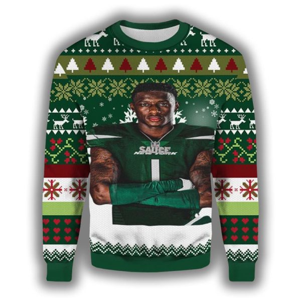 2025 NY Jets Sauce Gardner Ugly Christmas Sweater 2