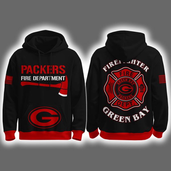 2025 Packers Firefighter Appreciation Night Game Hoodie Joggers Cap