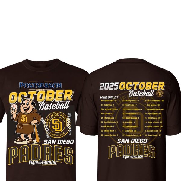 2025 Padres October Baseball Two-Sided Shirt