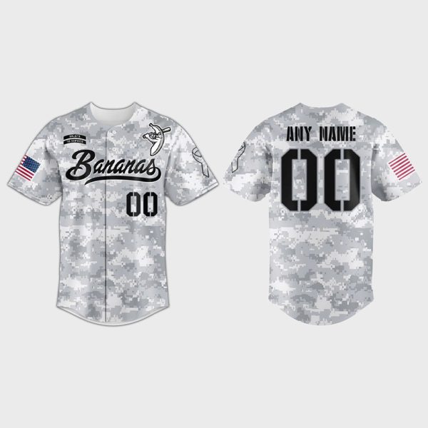 2025 Savannah Bananas Military Appreciation Night Camo Jersey