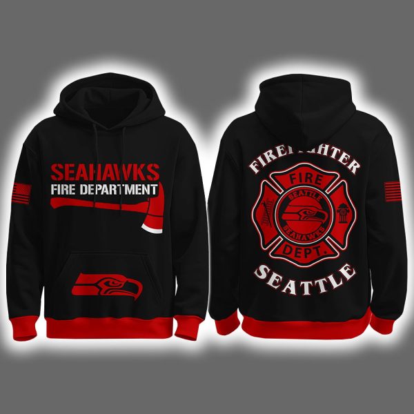 2025 Seahawks Firefighter Appreciation Night Game Hoodie Joggers Cap