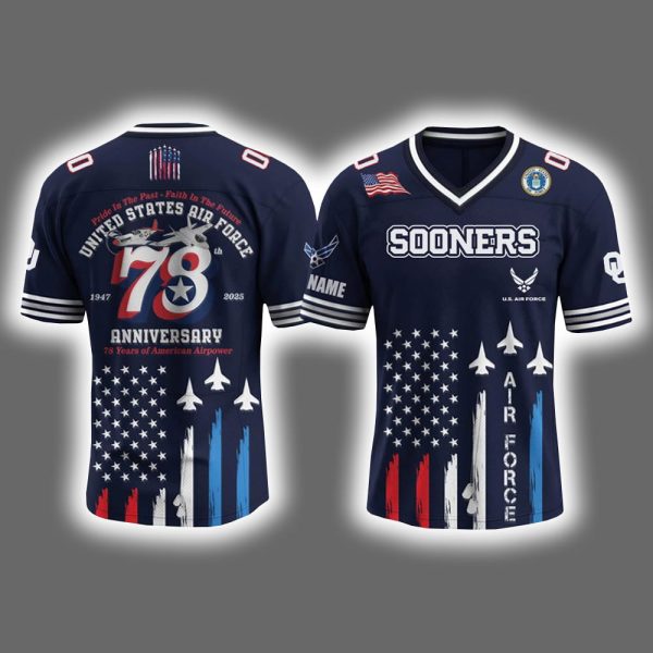 2025 Sooners x Happy Birthday US Air Force Jersey