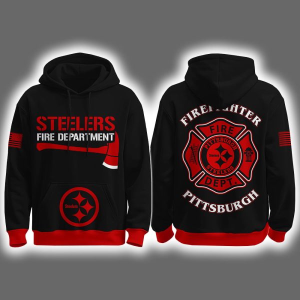 2025 Steelers Firefighter Appreciation Night Game Hoodie Joggers Cap