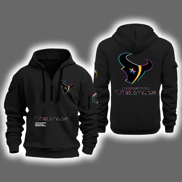 2025 Texans Crucial Catch Intercept Cancer Quarter Zip Hoodie