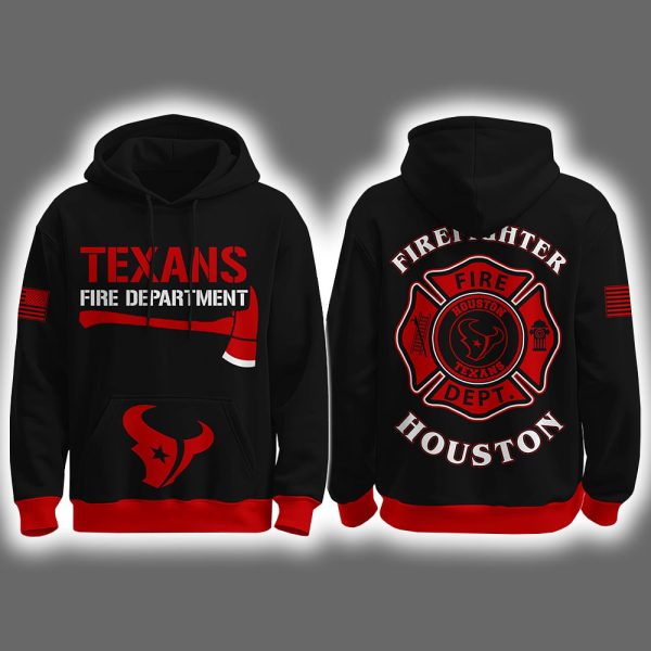 2025 Texans Firefighter Appreciation Night Game Hoodie Joggers Cap