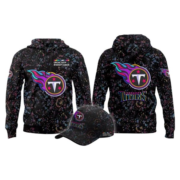2025 Titans Crucial Catch Intercept Cancer Hoodie Cap 2