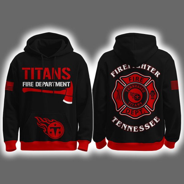 2025 Titans Firefighter Appreciation Night Game Hoodie Joggers Cap