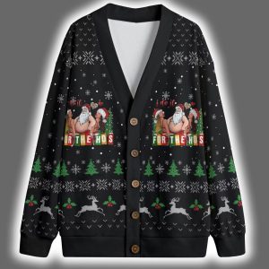 I Do It For The Hos Santa Christmas Cardigan