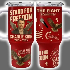 Charlie Kirk Stand For Freedom Turning Point USA Tumbler