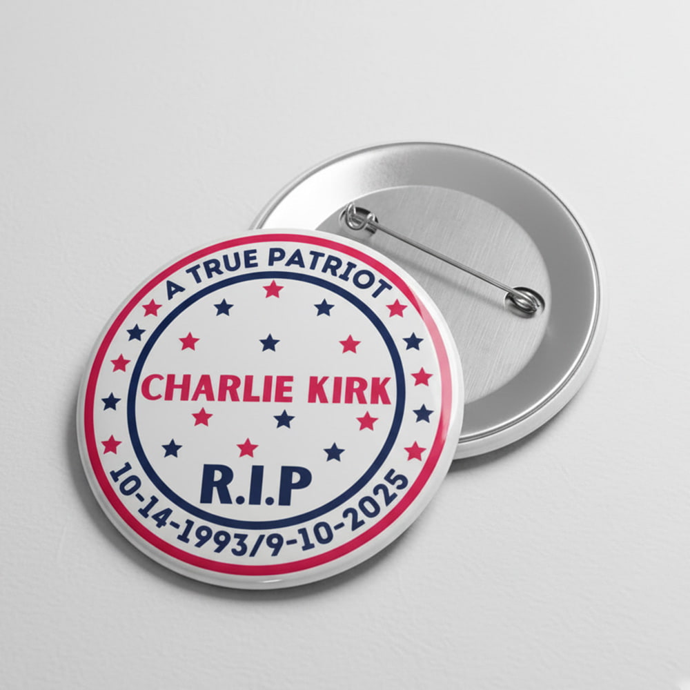 Pin Rip The Pat A True Patriot Charlie Kirk RIP 1993–2025 Button Pin