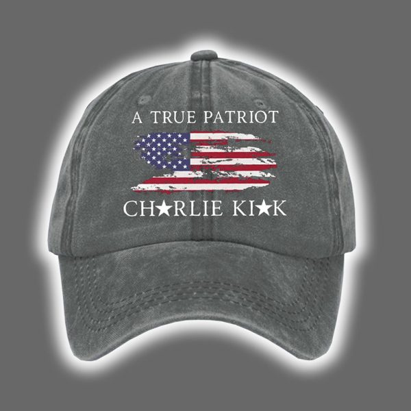 A True Patriot Charlie Kirk USA Flag Print Hat