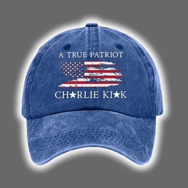 A True Patriot Charlie Kirk USA Flag Print Hat