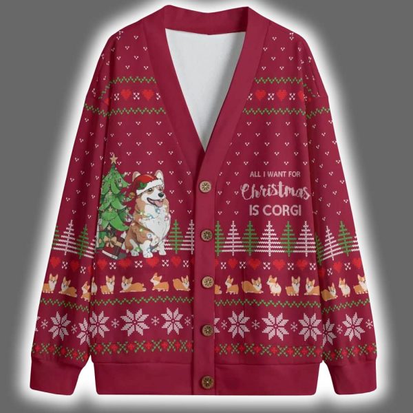 All I Want For Christmas Is Corgi Christmas Cardigan 2 2