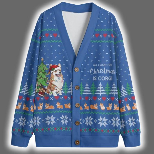 All I Want For Christmas Is Corgi Christmas Cardigan 3 2