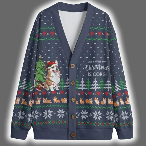 All I Want For Christmas Is Corgi Christmas Cardigan 4 2