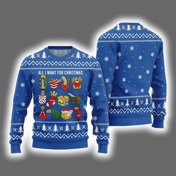All I Want For Christmas Naughty Dick Present Ugly Christmas Sweater 2