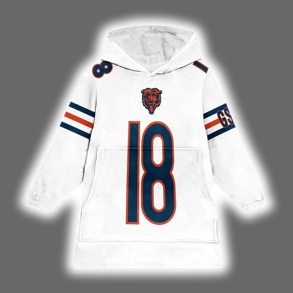 Bears Caleb Williams 18 Football Unisex Blanket Hoodie