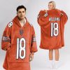 Bears Caleb Williams 18 Football Unisex Blanket Hoodie 4