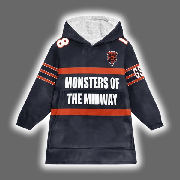 Bears Williams 18 Monsters Of The Midway Football Unisex Blanket Hoodie