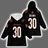 Bengals Chase Brown 30 Football Unisex Blanket Hoodie