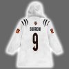 Bengals Joe Burrow 9 Football Blanket Hoodie 3
