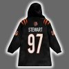 Bengals Shemar Stewart 97 Football Unisex Blanket Hoodie 3