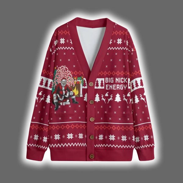 Big Nick Energy Santa Christmas Cardigan 5 1